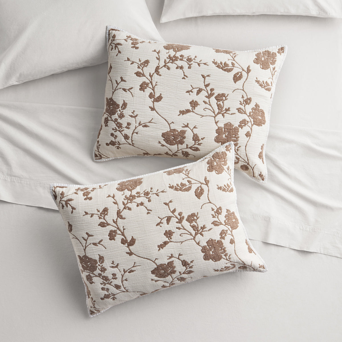 Agatha Floral Gauze Pillow Sham, Standard, Blue Dust, 2 Pack | Prairie Lane