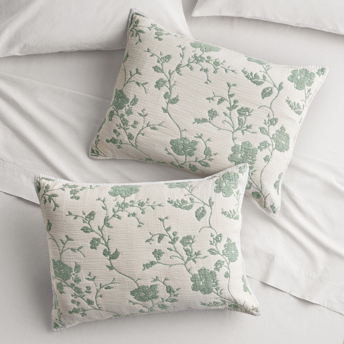 Agatha Floral Gauze Pillow Sham, Standard, Blue Dust, 2 Pack | Prairie Lane