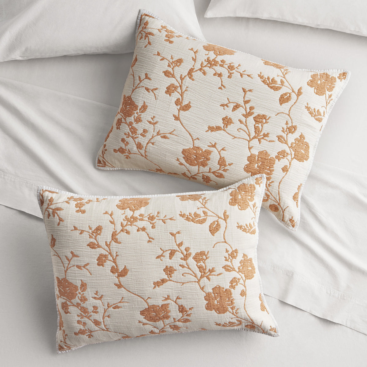 Agatha Floral Gauze Pillow Sham, Standard, Blue Dust, 2 Pack | Prairie Lane