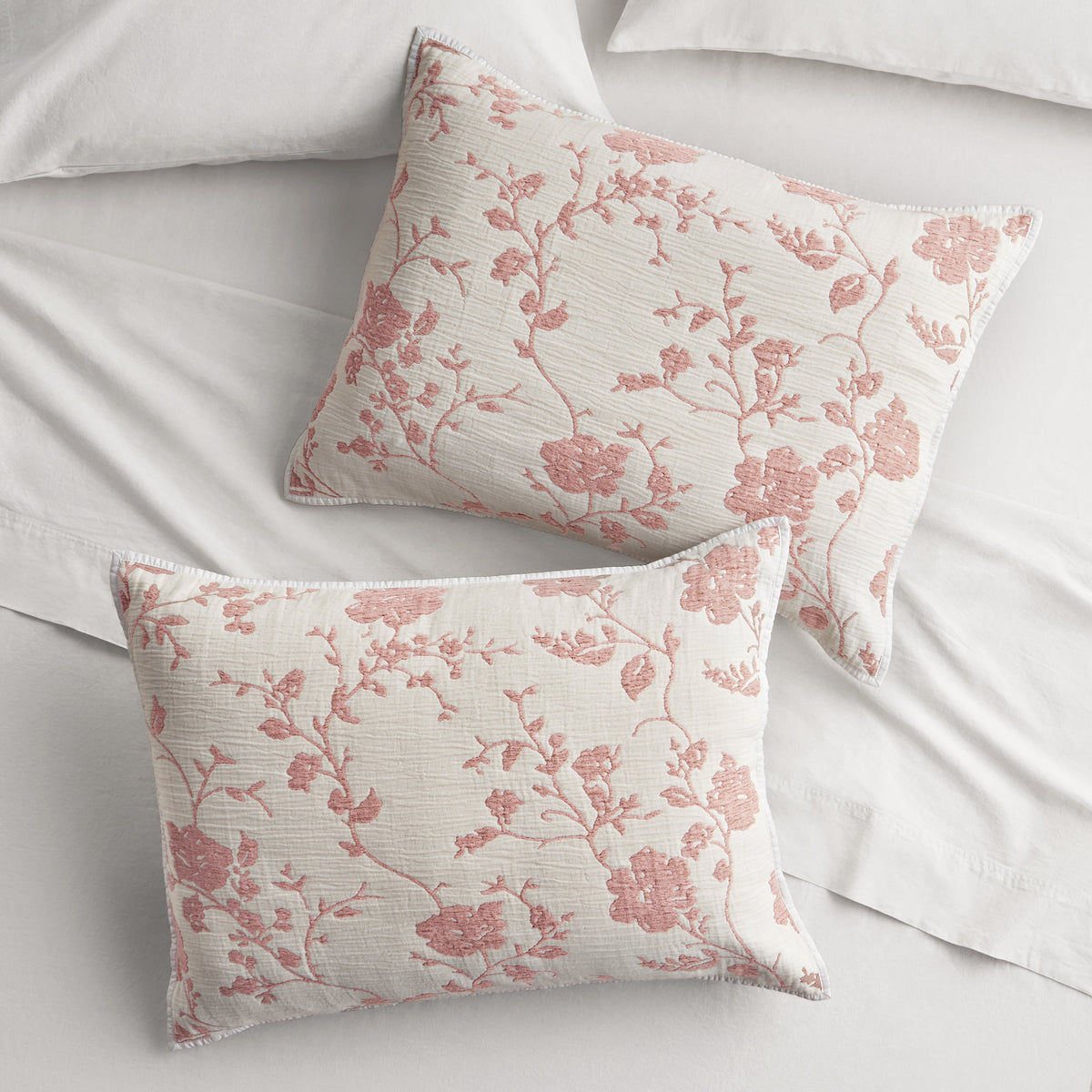 Agatha Floral Gauze Pillow Sham, Standard, Blue Dust, 2 Pack | Prairie Lane