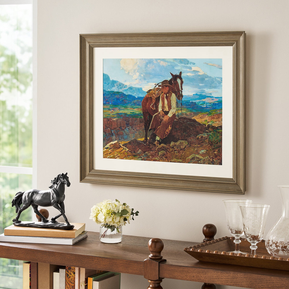 Frank Tenney Johnson "An Idle Dreamer" Framed Western Wall Art Print | Prairie Lane - View 1