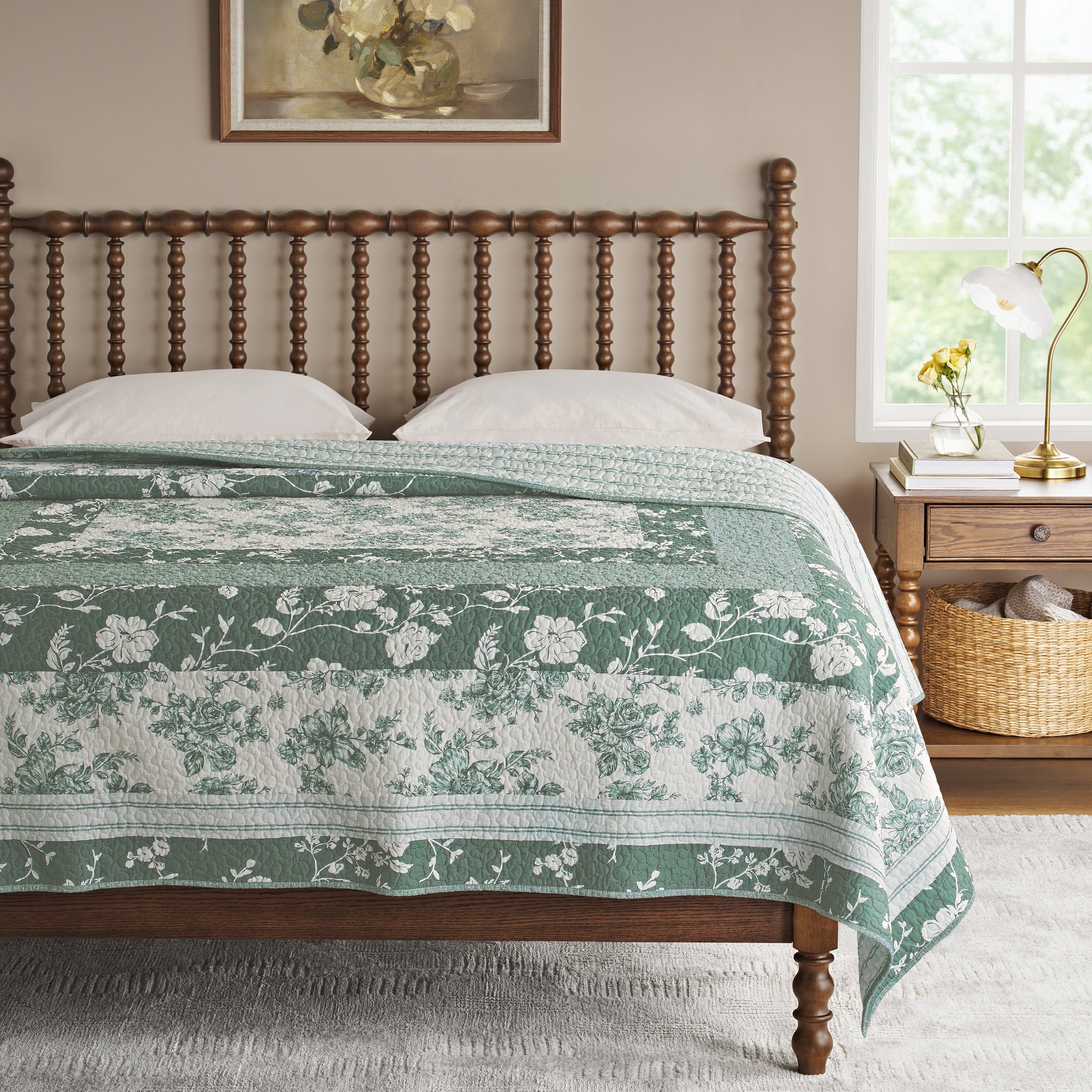 The Pioneer Woman Avery Cotton Patchwork Quilt, Full/Queen, Blue Dust Bedding
