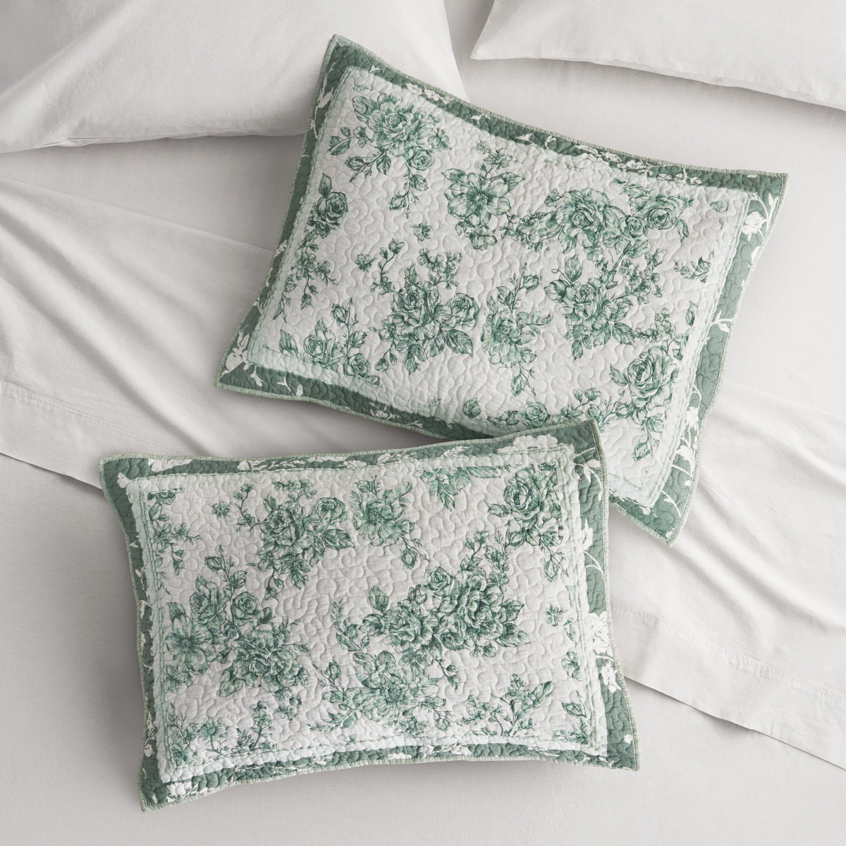 Agatha Floral Gauze Pillow Sham, Standard, Blue Dust, 2 Pack | Prairie Lane