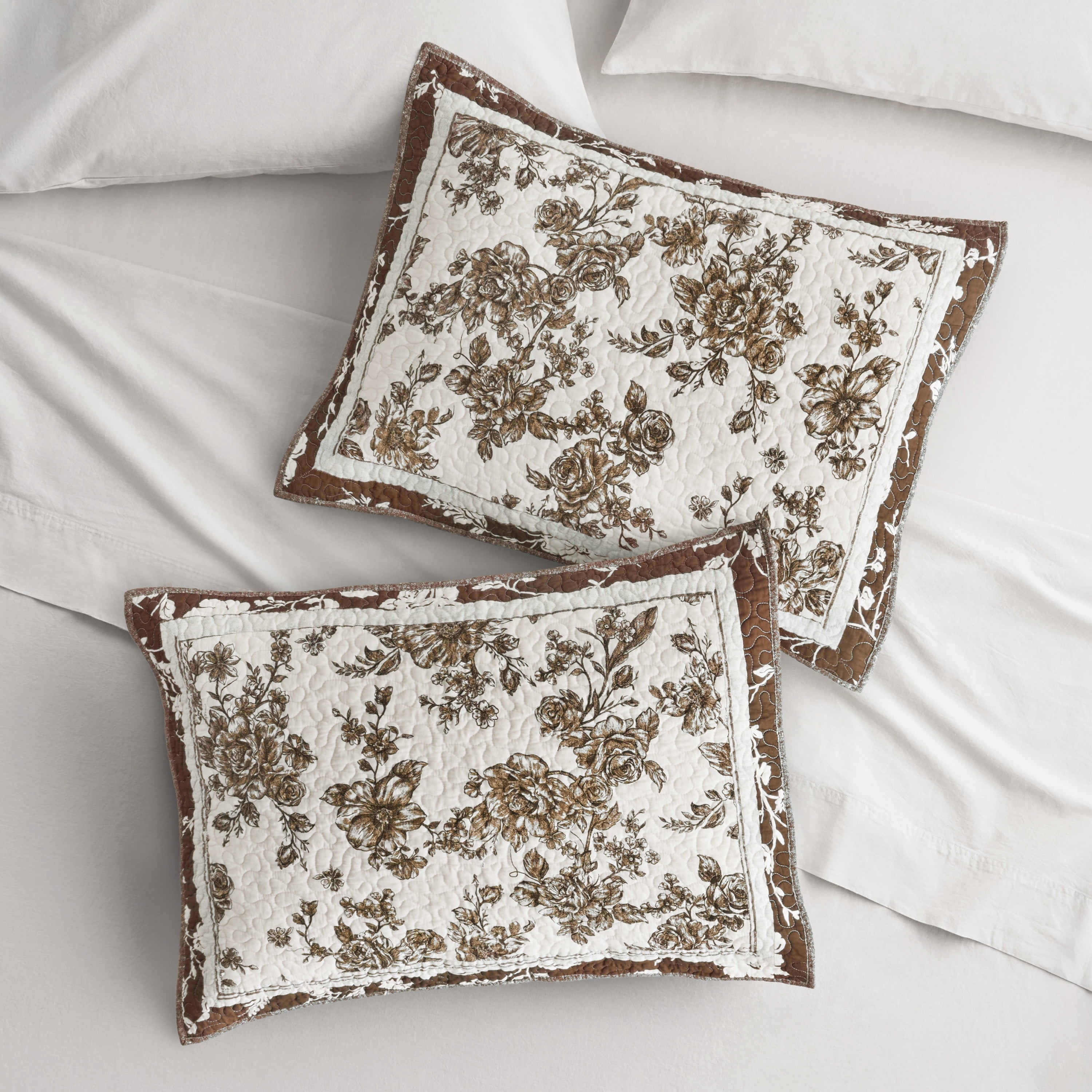 Agatha Floral Gauze Pillow Sham, Standard, Blue Dust, 2 Pack | Prairie Lane
