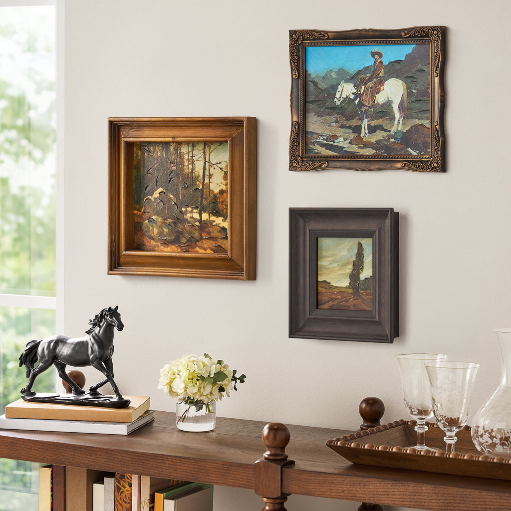 Western Farmhouse Wall Art Set of 3 Framed Prints | Prairie Lane - View 1