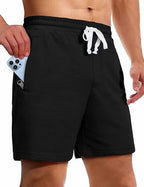 Sweat Shorts for Men 5 Inch Inseam Shorts Athletic Gym Workout Casual Cotton | Prairie Lane - View 1