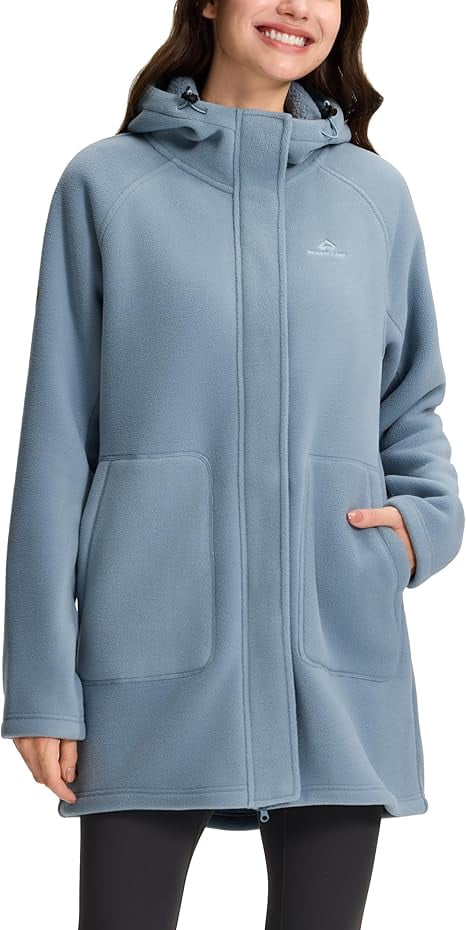 Women's Long Fleece Jacket Thermal Sherpa Lined Full Zip Up Hoodies with | Prairie Lane