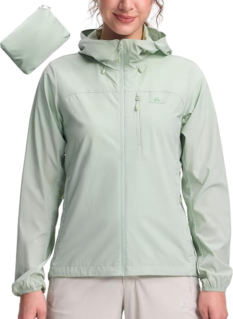 Women‘s UPF 50+ Windbreaker Jacket, Lightweight Packable Sun Protection Hoodie | Prairie Lane