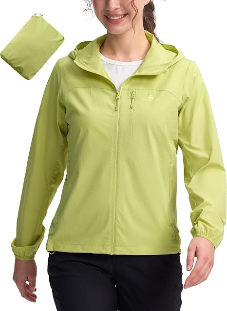 Women‘s UPF 50+ Windbreaker Jacket, Lightweight Packable Sun Protection Hoodie | Prairie Lane