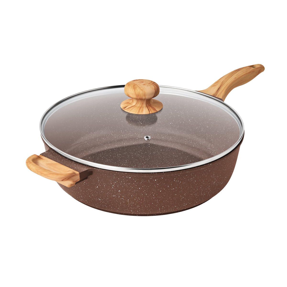 The Pioneer Woman Prairie Signature 6-Quart Cast Aluminum Jumbo Cooker Saute Pan, Charcoal Speckle