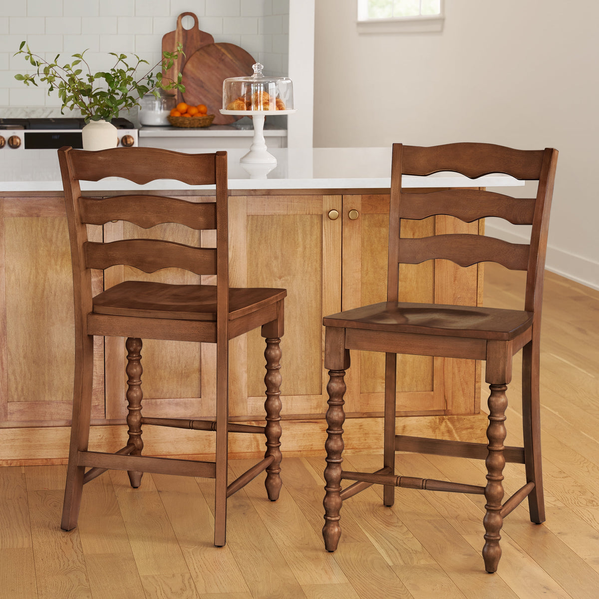 The Pioneer Woman Harper Counter-height Wood Stools, 2 Pack, White