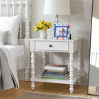 The Pioneer Woman Harper Spindle Nightstand with USB Charging Ports, Adults and Teens, White Finish