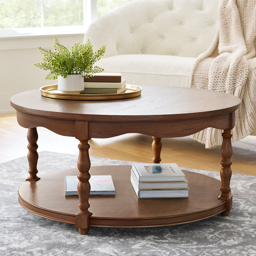 The Pioneer Woman Helen Round Coffee Table, Heirloom Brown