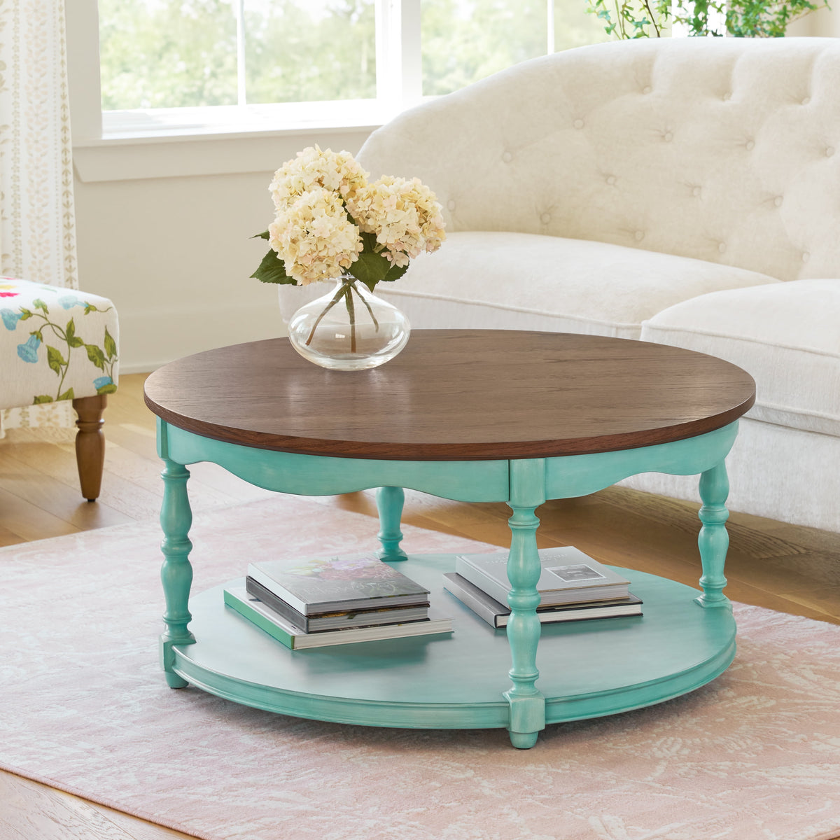 The Pioneer Woman Helen Round Coffee Table, Heirloom Brown