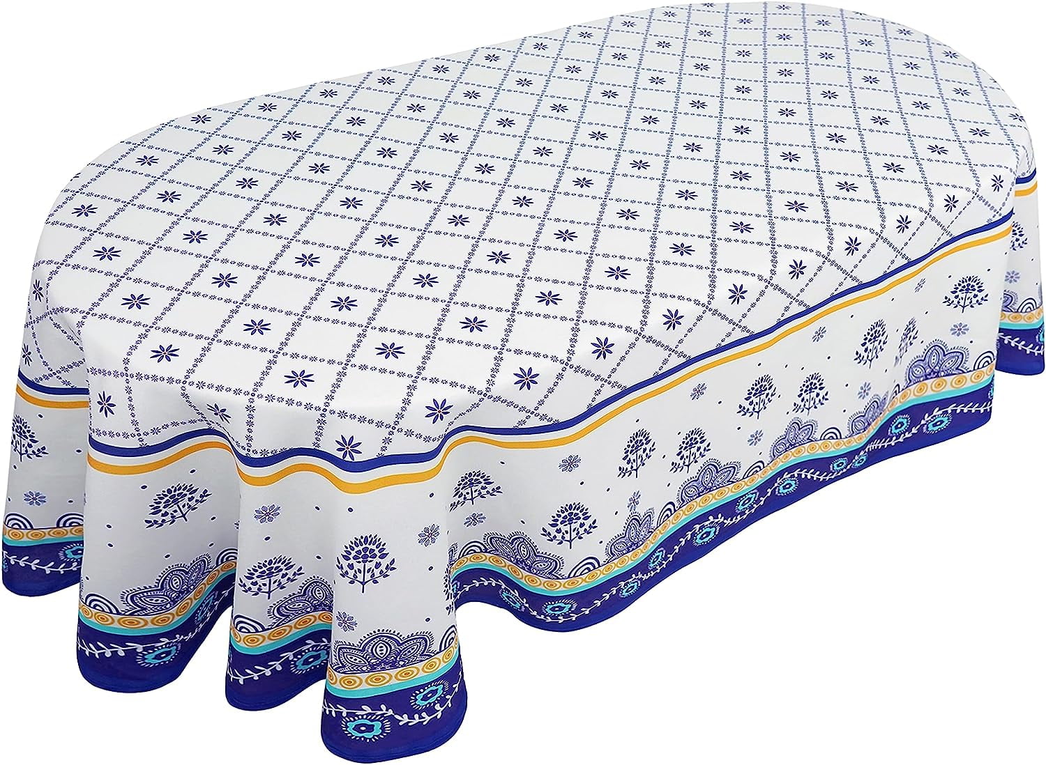 Polish Pottery Style Tablecloth | Prairie Lane - View 1