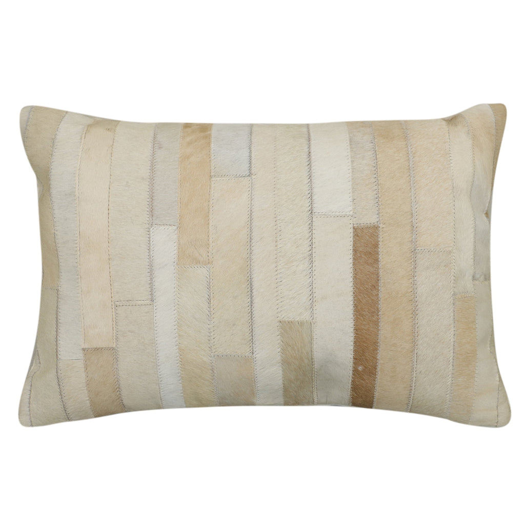 Ranch Patchwork Cowhide Lumbar Pillow 14" x 20" | Prairie Lane - View 1