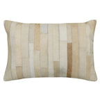 Ranch Patchwork Cowhide Lumbar Pillow 14" x 20" | Prairie Lane - View 1