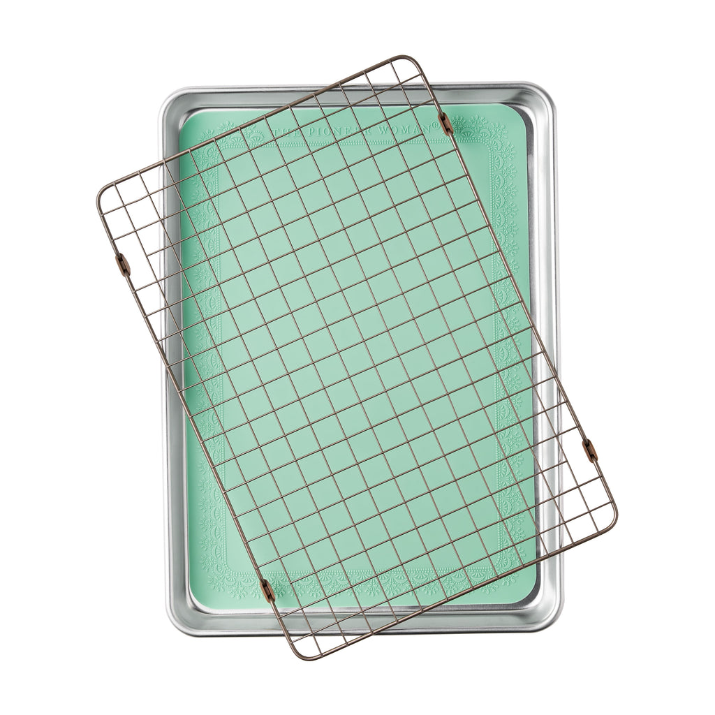 Aluminum Sheet Pan Set with Wire Rack & Silicone Baking Mat, 3-Piece, 13"x18" | Prairie Lane - View 1