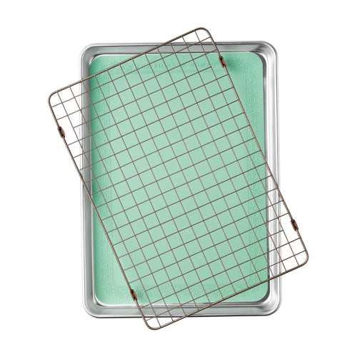 Aluminum Sheet Pan Set with Wire Rack & Silicone Baking Mat, 3-Piece, 13"x18" | Prairie Lane - View 1