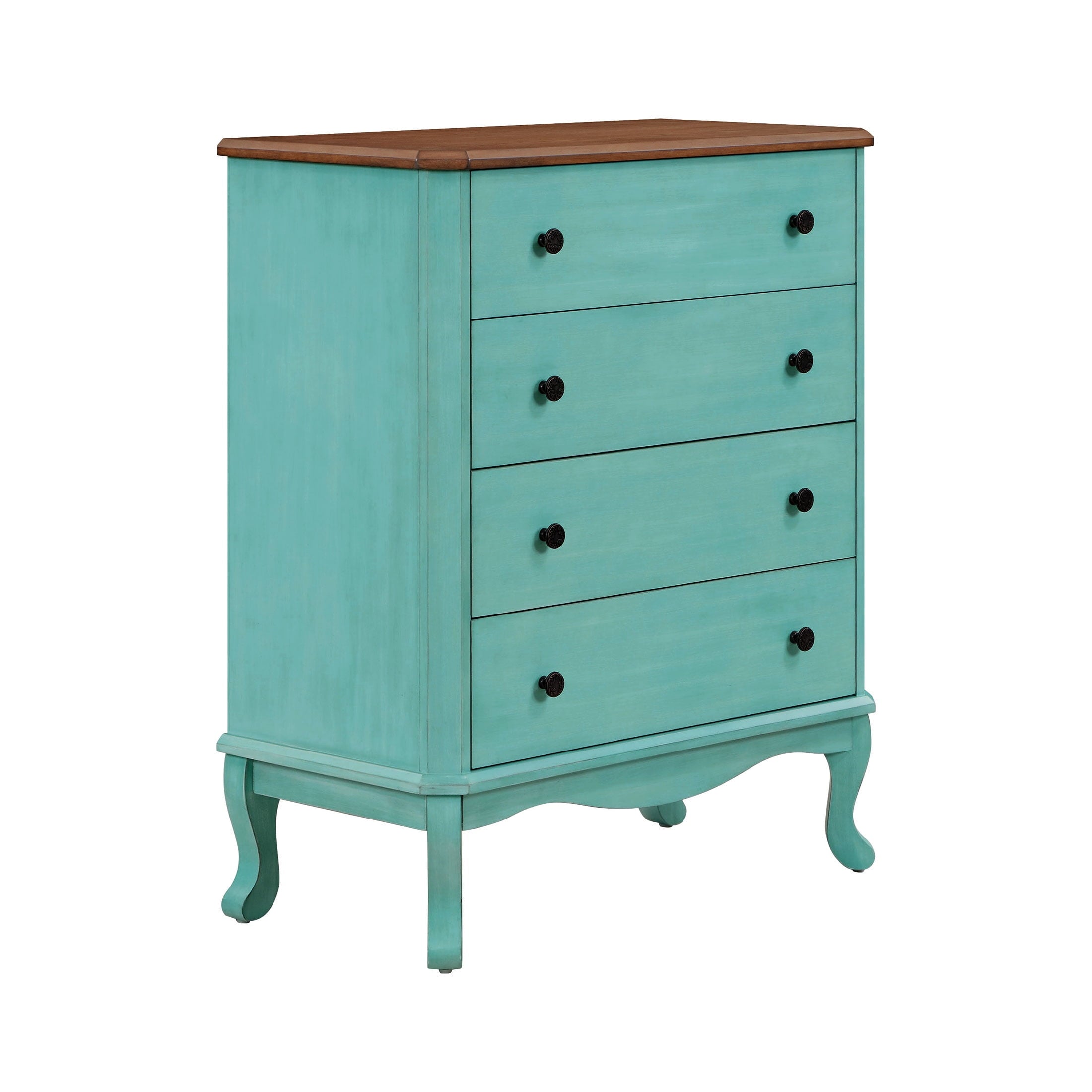 The Pioneer Woman 4-Drawer Dresser Made With Solid Wood Frame, Teal