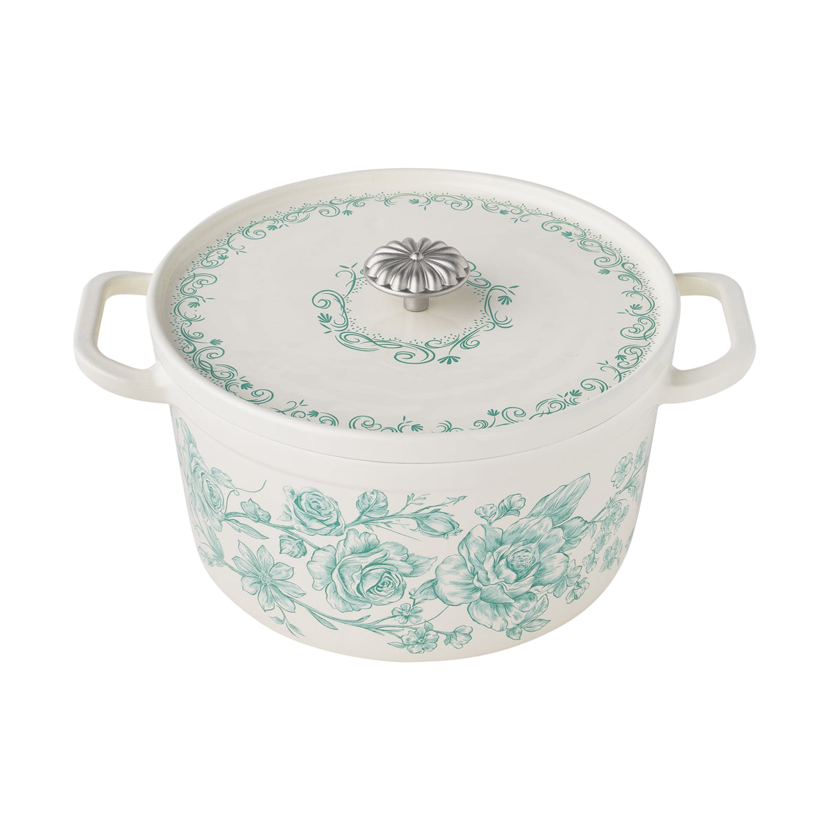 The Pioneer Woman 5-Quart Enamel Cast Iron Dutch Oven with Lid, Dark Green