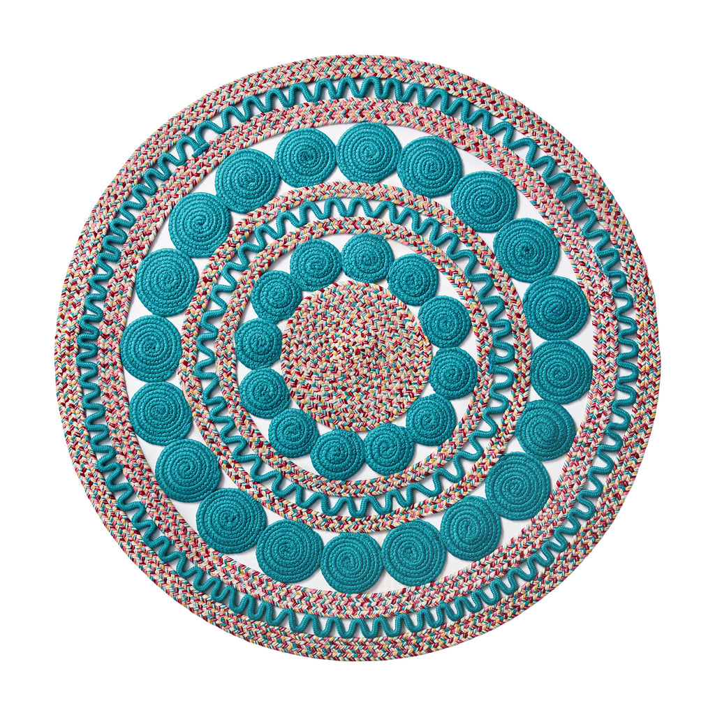 Braided Floral Round Rug, 48" | Prairie Lane - View 1