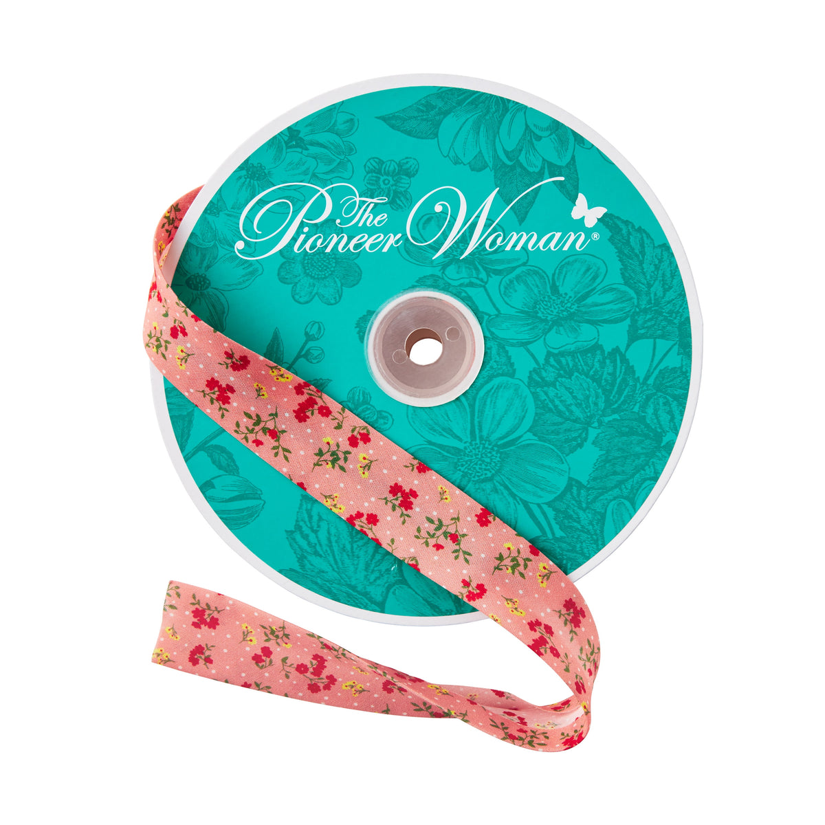 Vintage Floral White Double Fold Cotton Bias Tape Ribbon, 7/8" x 25 Yards | Prairie Lane