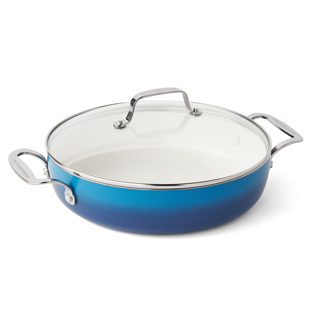 Harlow 12" Ceramic Non-Stick Everyday Pan with Lid, Denim Blue | Prairie Lane - View 1