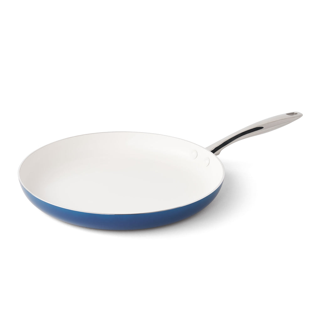 Harlow 12" Ceramic Non-Stick Fry Pan, Denim Blue | Prairie Lane - View 1