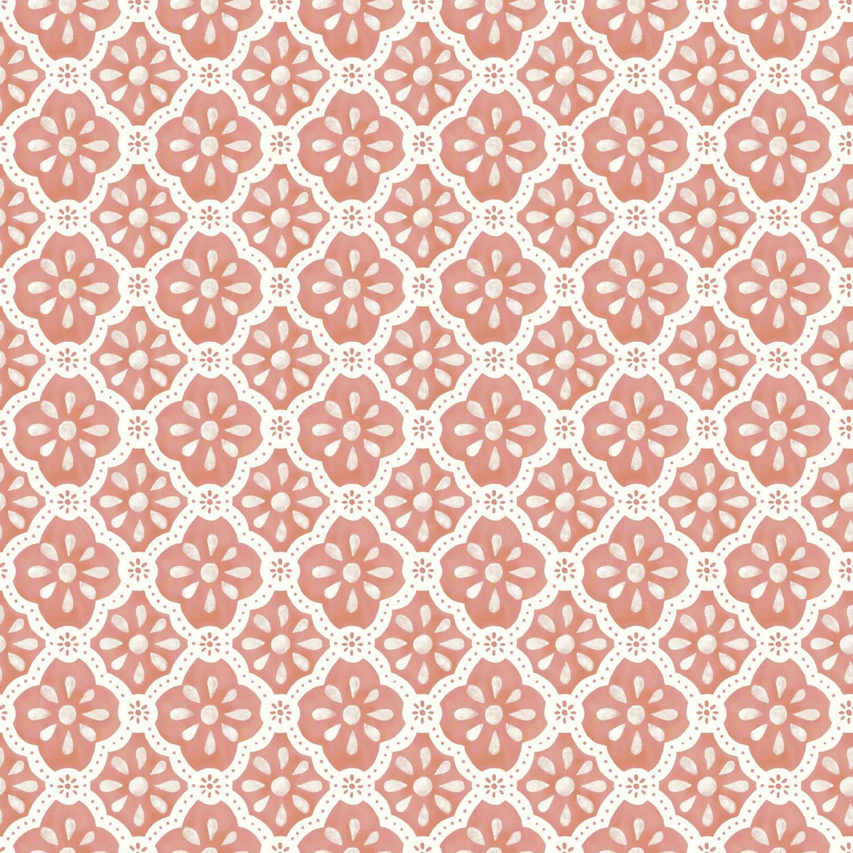 Pink Salmon Washy Trellis Peel and Stick Wallpaper, 18" x 18.86' | Prairie Lane - View 1