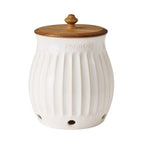Colette Stoneware Potato Keeper, White | Prairie Lane - View 1