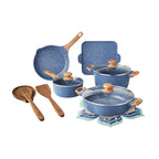 The Pioneer Woman Prairie Signature 14-Piece Cast Aluminum Cookware Set, Charcoal