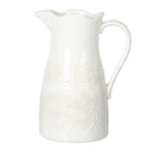Vintage Lace Linen 9-inch Ceramic Pitcher | Prairie Lane - View 1