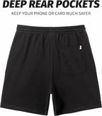 Sweat Shorts for Men 5 Inch Inseam Shorts Athletic Gym Workout Casual Cotton | Prairie Lane - View 2