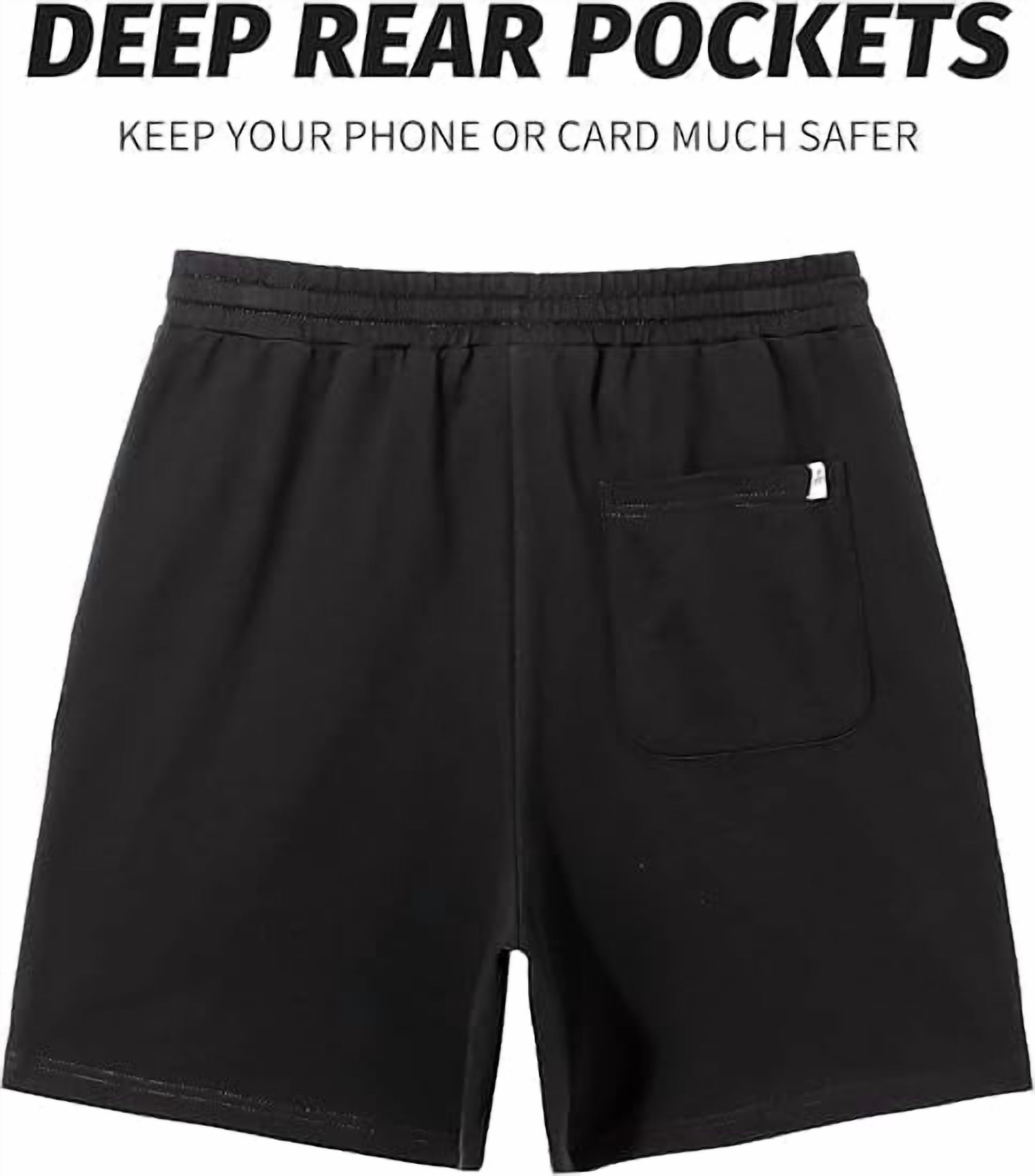 Sweat Shorts for Men 5 Inch Inseam Shorts Athletic Gym Workout Casual Cotton | Prairie Lane - View 2