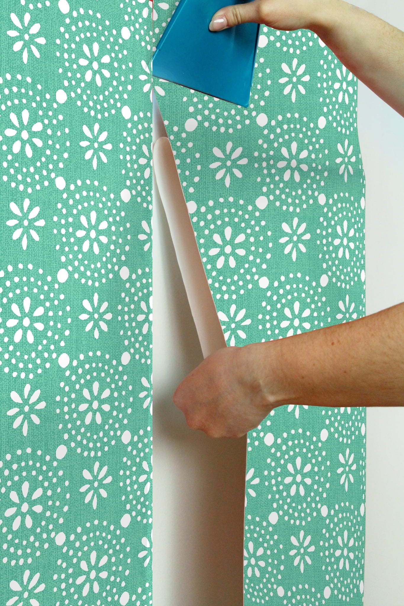 Coral Tonal Scallop Peel And Stick Vinyl Wallpaper | Prairie Lane - View 5