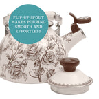 The Pioneer Woman 2.0-Quart Enamel on Steel Agatha Tea Kettle, Brown