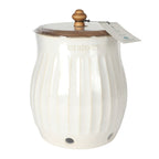 Colette Stoneware Potato Keeper, White | Prairie Lane - View 6