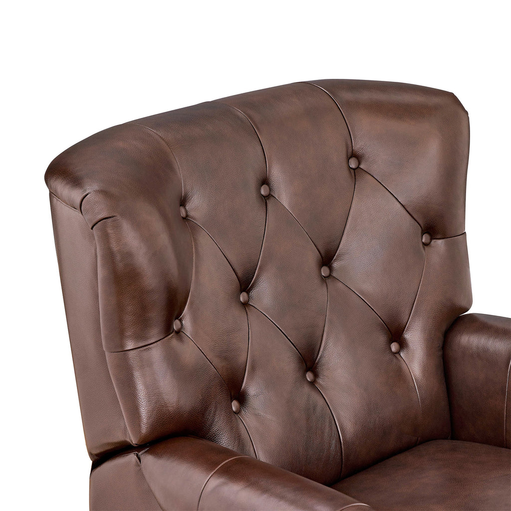 Pioneer Woman Harper Leather Recliner with Whiskey Upholstery