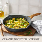 The Pioneer Woman Prairie Signature 14-Piece Cast Aluminum Cookware Set, Charcoal
