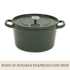 The Pioneer Woman 5-Quart Enamel Cast Iron Dutch Oven with Lid, Dark Green