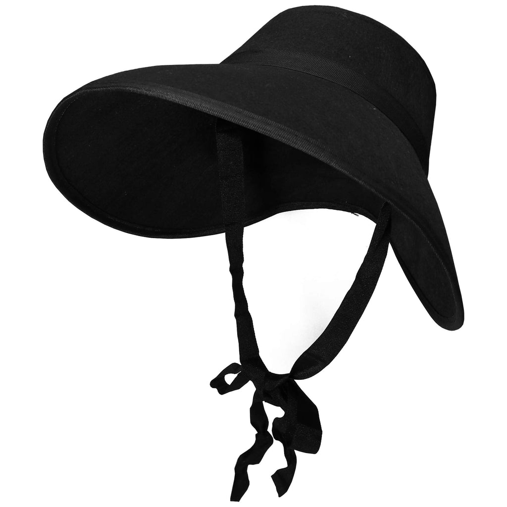 Skeleteen Vintage Old Fashioned Bonnet - Black Colonial Pioneer Prairie Felt | Prairie Lane - View 3