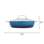 Harlow 12" Ceramic Non-Stick Everyday Pan with Lid, Denim Blue | Prairie Lane - View 9