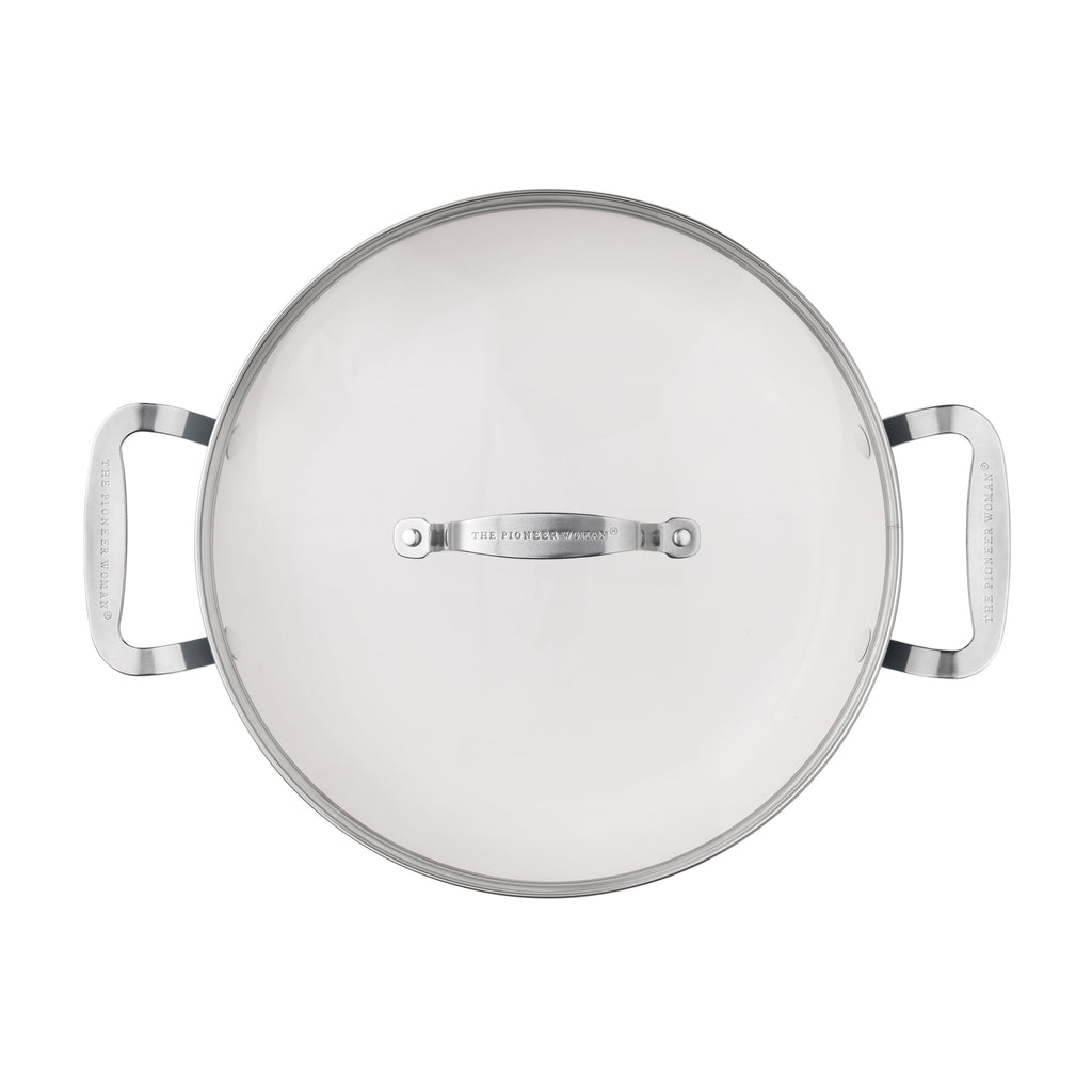 Harlow 12" Ceramic Non-Stick Everyday Pan with Lid, Denim Blue | Prairie Lane - View 5
