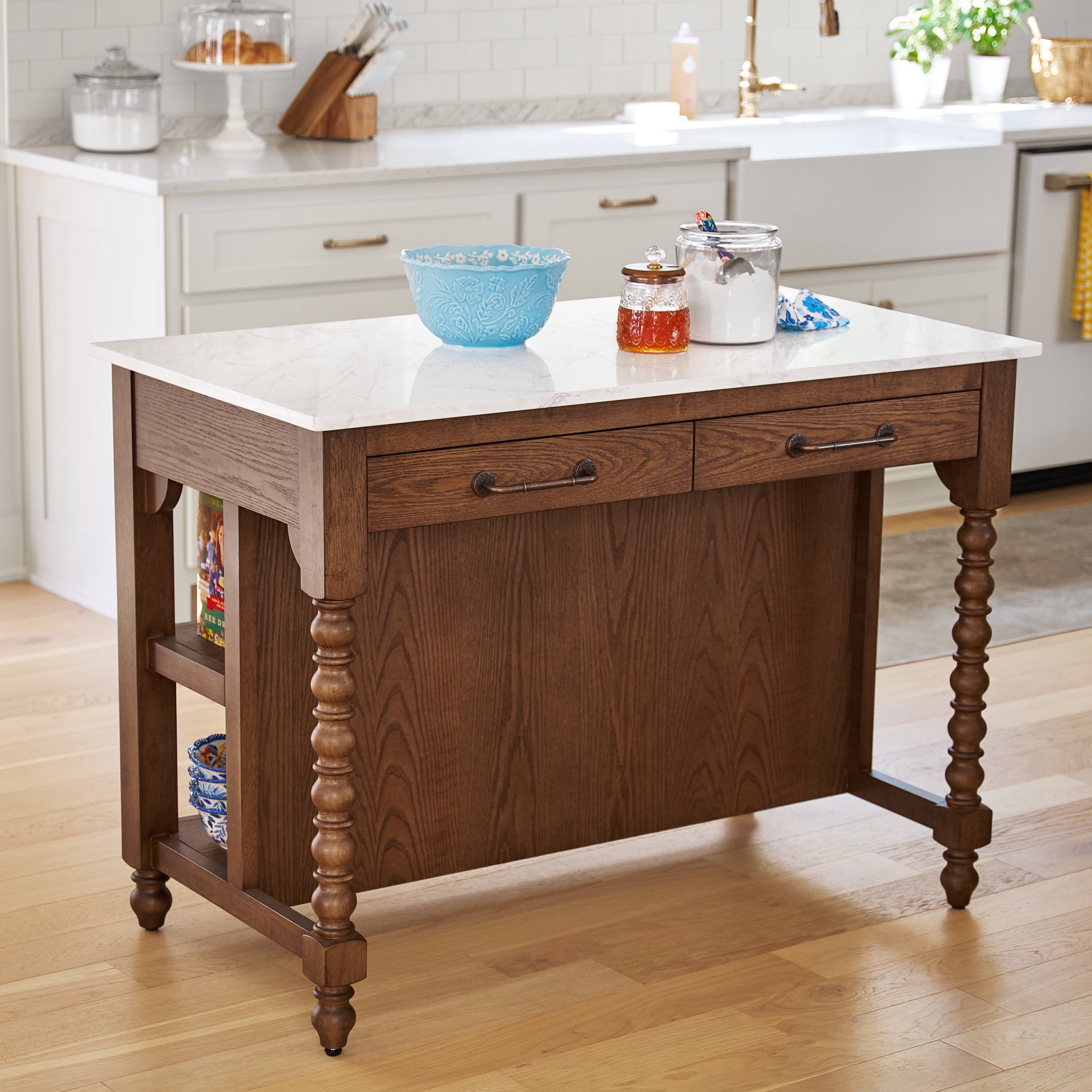 Harper Kitchen Island with Drawers, Homestead Brown | Prairie Lane - View 2