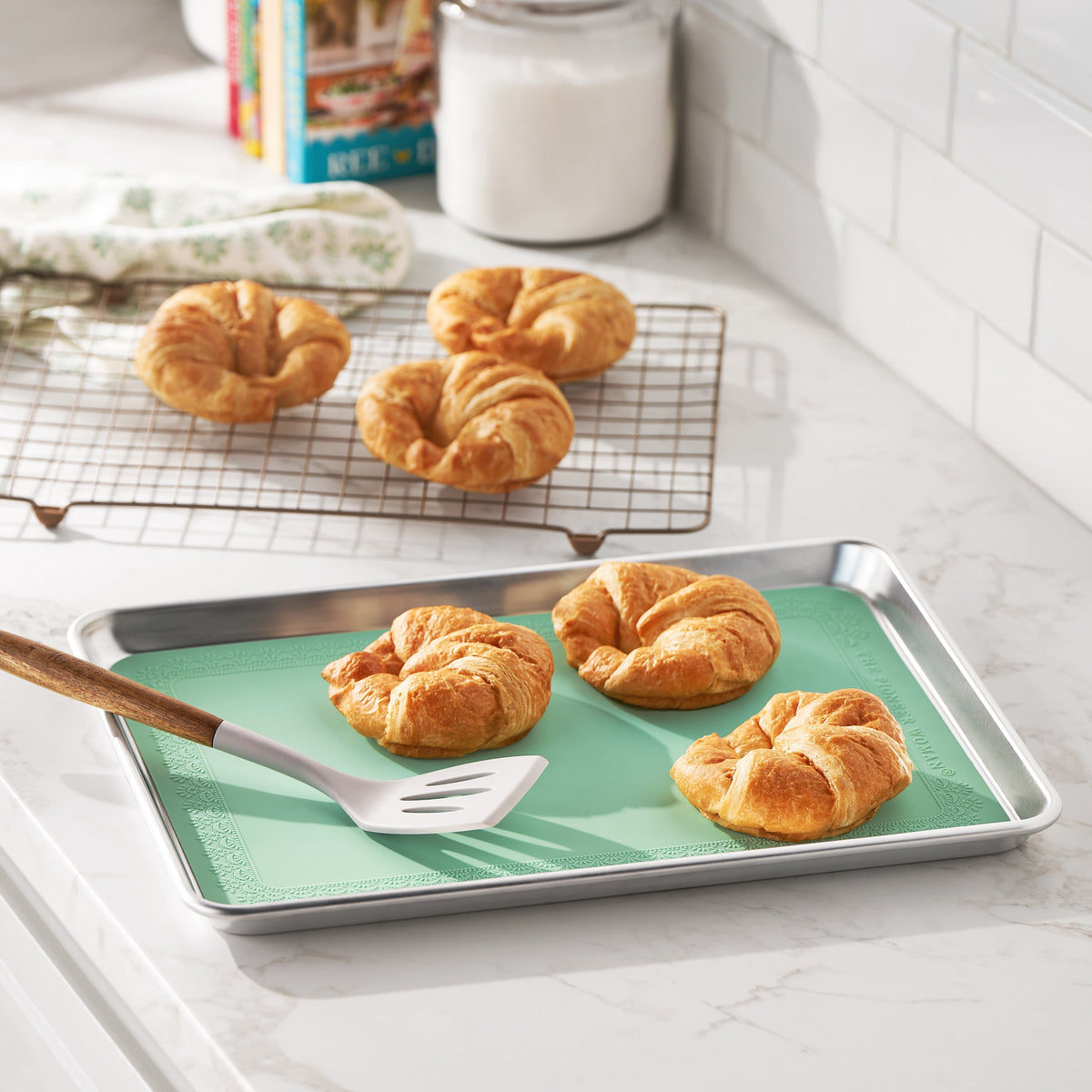 Aluminum Sheet Pan Set with Wire Rack & Silicone Baking Mat, 3-Piece, 13"x18" | Prairie Lane - View 2