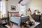 Eloise Floral Velvet Quilt, Full/Queen, Blue Dust Bedding | Prairie Lane - View 3