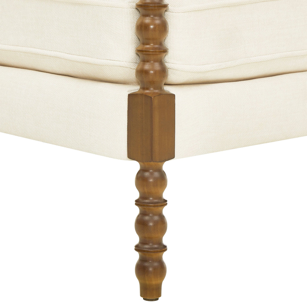 Pioneer Woman Harper Spindle Accent Chair, Antique White Fabric Upholstery