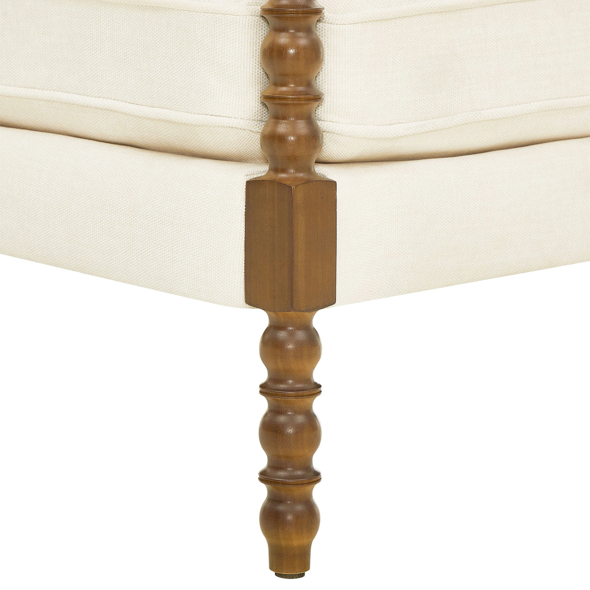 Pioneer Woman Harper Spindle Accent Chair, Antique White Fabric Upholstery