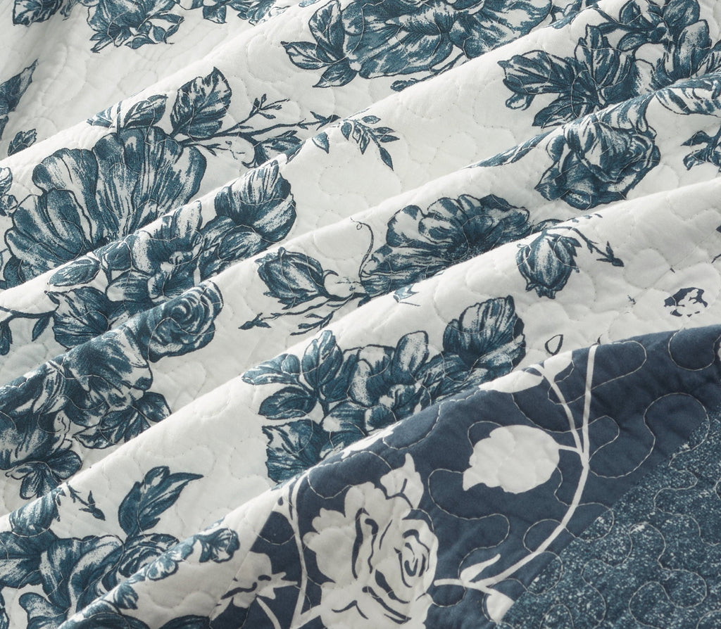 The Pioneer Woman Avery Cotton Patchwork Quilt, Full/Queen, Blue Dust Bedding